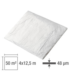 Zakrývacia fólia stavebná 4x12,5 m LDPE extra hrubá, priehľadná