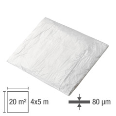 Zakrývacia fólia stavebná 4x5 m LDPE Profi 80 um, priehľadná
