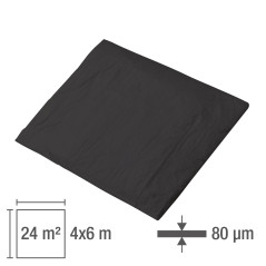 Zakrývacia fólia stavebná 4x6 m LDPE Profi 80 um, čierna
