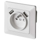 Zásuvka s USB 2,1 A max., biela