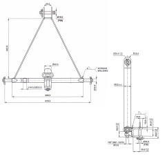 Ťažná lišta s trojbodovým zavesením 610 mm Kat. 1