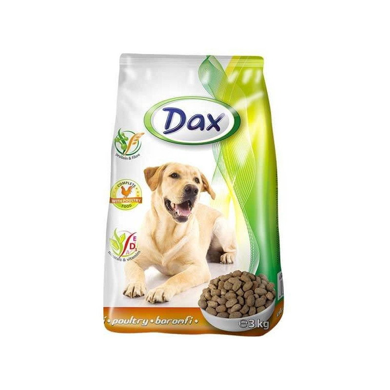 Granulované krmivo pre psy DAX 3 kg, hydina