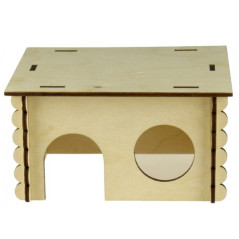 Drevený domček pre hlodavce 18,5x15,5x10 cm