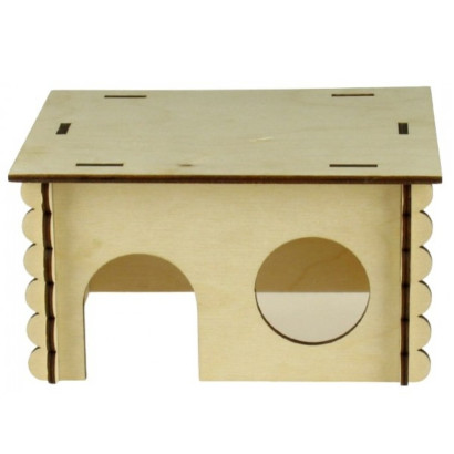Drevený domček pre hlodavce 18,5x15,5x10 cm