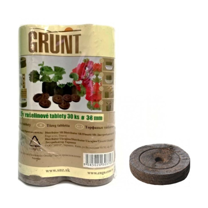 Rašelinové tablety 38 mm Grunt, 30 ks