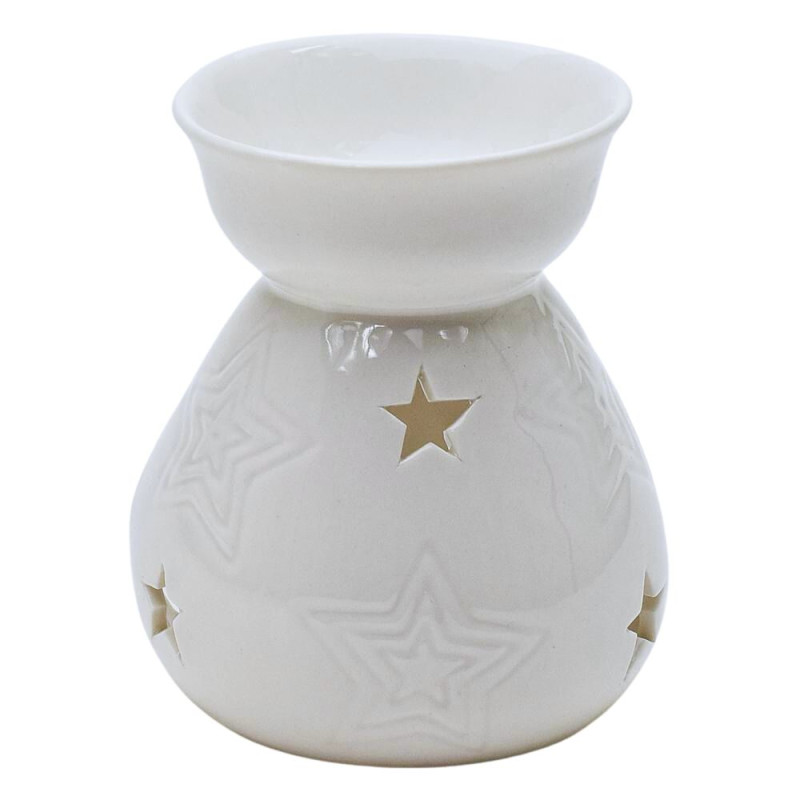 Aromalampa hviezdy 10x10x11 cm, biela