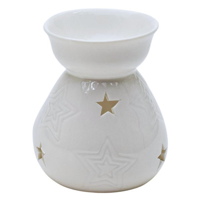 Aromalampa hviezdy 10x10x11 cm, biela