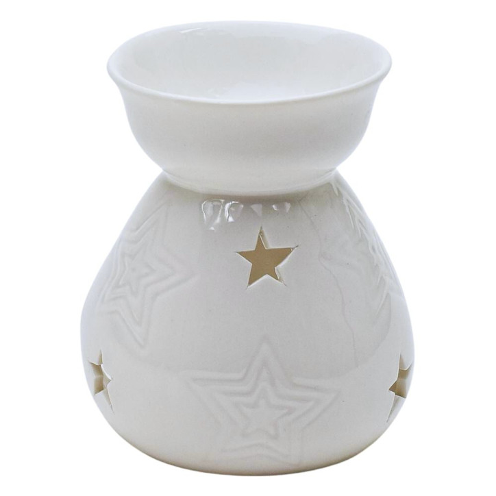 Aromalampa hviezdy 10x10x11 cm, biela
