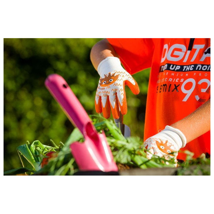 Detské rukavice 6-8 rokov Gaston ježko, oranžové