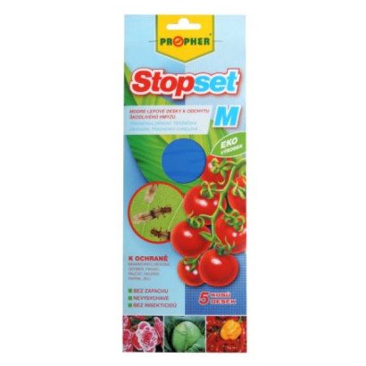 Modré lepové dosky na strapky Stopset M, 5 ks