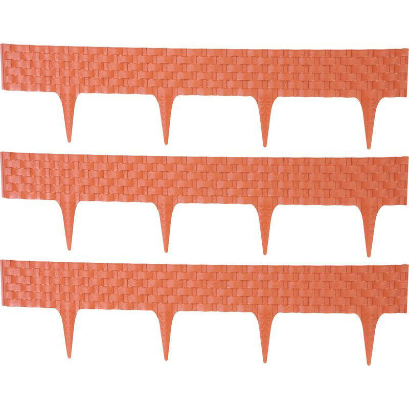 Plastová palisáda RattanPalisade, 82x9,5/20 cm, terakota, 240 cm