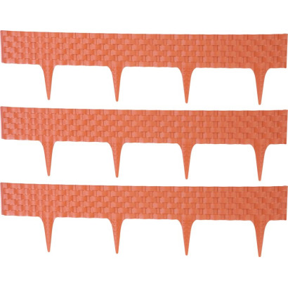 Plastová palisáda RattanPalisade, 82x9,5/20 cm, terakota, 240 cm
