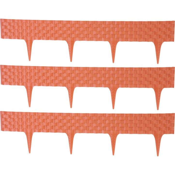 Plastová palisáda RattanPalisade, 82x9,5/20 cm, terakota, 240 cm