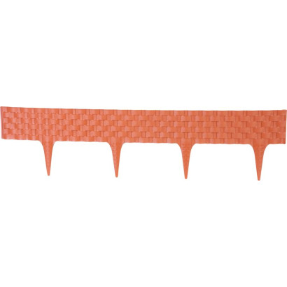 Plastová palisáda RattanPalisade, 82x9,5/20 cm, terakota, 240 cm