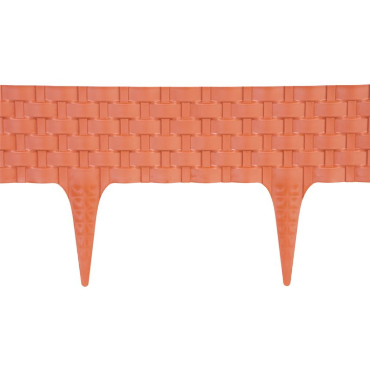 Plastová palisáda RattanPalisade, 82x9,5/20 cm, terakota, 240 cm