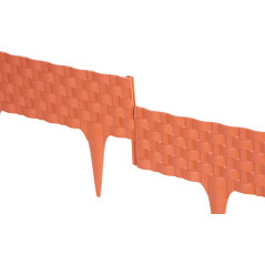 Plastová palisáda RattanPalisade, 82x9,5/20 cm, terakota, 240 cm