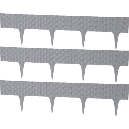 Plastová palisáda RattanPalisade, 82x9,5/20 cm, grafit, 240 cm