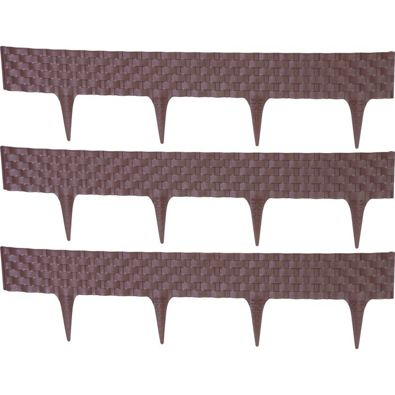 Plastová palisáda RattanPalisade, 82x9,5/20 cm, hnedá, 240 cm