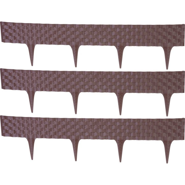Plastová palisáda RattanPalisade, 82x9,5/20 cm, hnedá, 240 cm