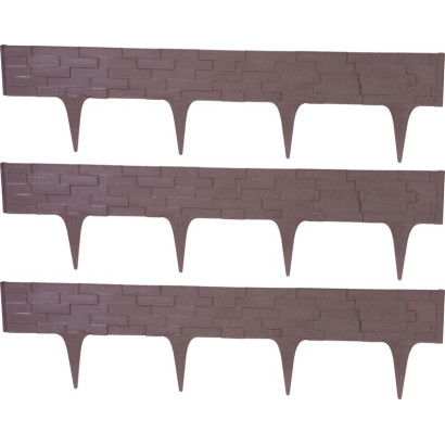 Plastová palisáda StonePalisade, 79x9,5/20 cm, hnedá, 237 cm