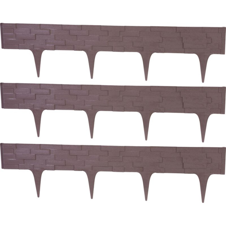 Plastová palisáda StonePalisade, 79x9,5/20 cm, hnedá, 237 cm