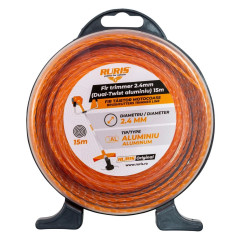 Žacie lanko hliníkové 2,4 mm x 15 m, dvojitá špirála