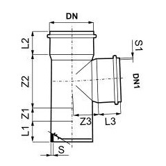 PVC odbočka jednoduchá 87°30 pre kanalizačný systém SN4 150/150/8 KGEA