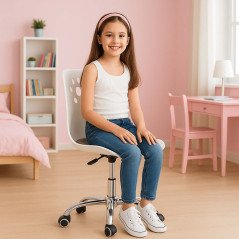 Detská stolička k písaciemu stolu SPRINGOS PAWS HF0040 bielo-šedá