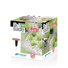 Záhradná palisáda 382,7 cm, sivá