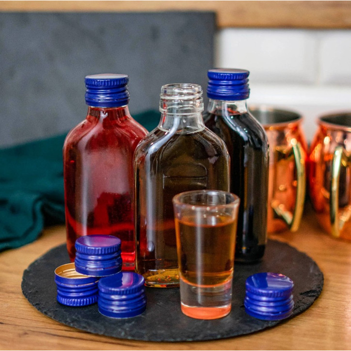 Fľaška s vrchnákom ploskačka 100 ml, 8 ks