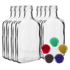 Fľaška s vrchnákom ploskačka 100 ml, 8 ks
