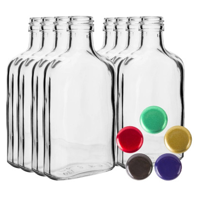 Fľaška s vrchnákom ploskačka 100 ml, 8 ks