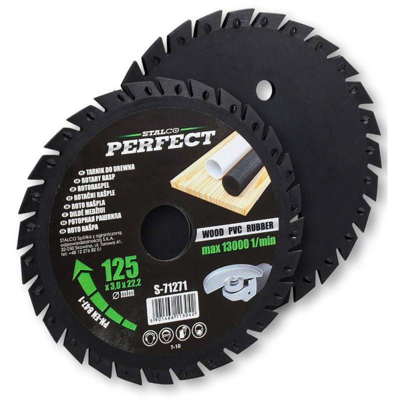 Pílový kotúč rašpľový zapustený pre uhlové brúsky 125x22,23 mm PERFECT