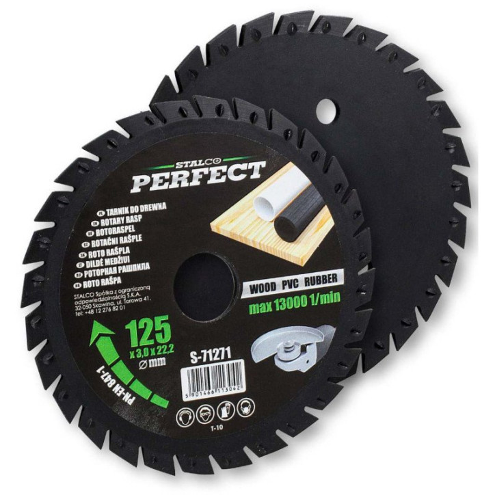 Pílový kotúč rašpľový zapustený pre uhlové brúsky 125x22,23 mm PERFECT