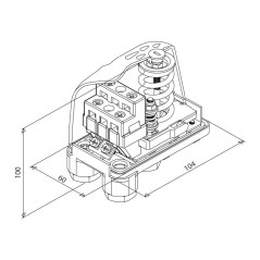 Tlakový spínač PT/5G, 2,7-4,4 bar, 400 V