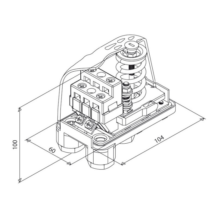 Tlakový spínač PT/5G, 2,7-4,4 bar, 400 V