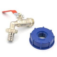 Adaptér S60x6 na IBC nádrž s guľovým ventilom 3/4"