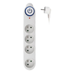 Prepäťová ochrana 150 J, 4 zásuvky, 3 metre, biela