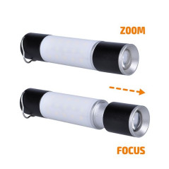 LED nabíjacie ručné svietidlo s kempingovou lucernou, 250 lm