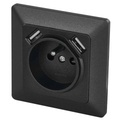 Zásuvka s USB 2,1 A max., antracit
