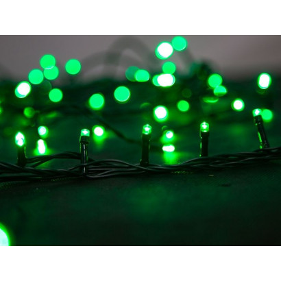 Vianočná reťaz zelená 10 m/100 LED Serpens, 8 funkcií, s adaptérom, IP44