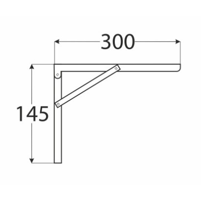 Skladacia konzola chróm 300x145 mm WSA 300