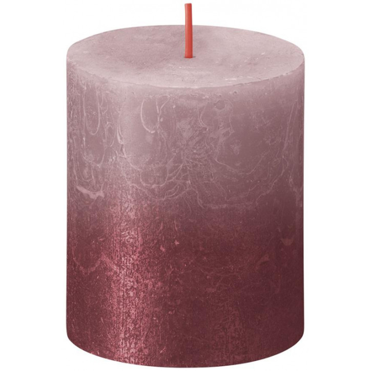 Sviečka valcová 68x80 mm, Sunset Ash Rose+Red