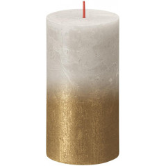 Sviečka valcová 68x130 mm, Sunset Sandy Grey+Gold