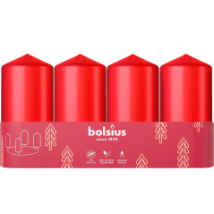 Sviečky Pillar Advent 48x100 mm, červené, 4 ks