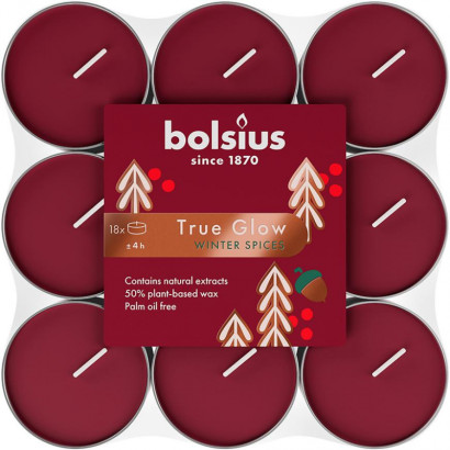Čajové sviečky vonné True Glow Winter Spices, 18 ks