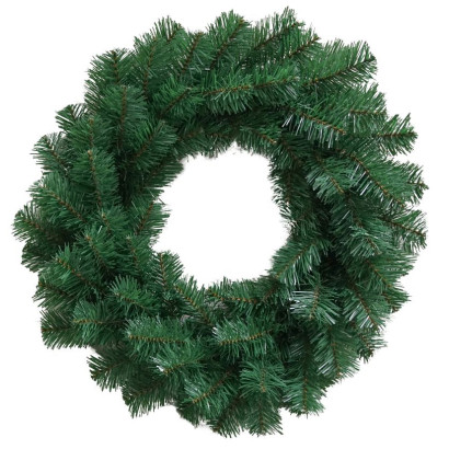 Zelený dekoračný veniec 45 cm, 70 vetiev
