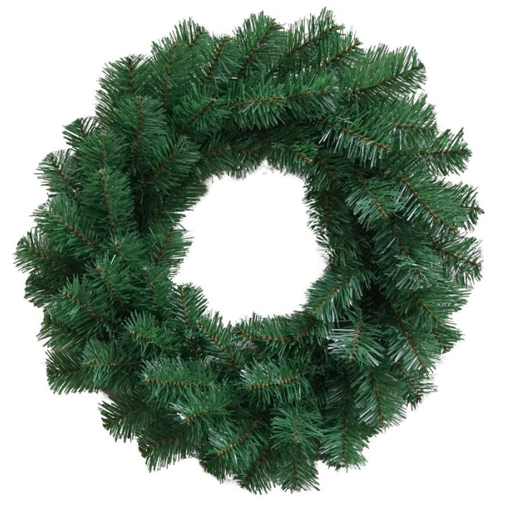 Zelený dekoračný veniec 45 cm, 70 vetiev