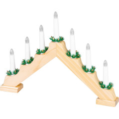 Svietnik so 7 LED sviečkami 39x4,5x29 cm, imitácia dreva, 2xAA