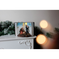 Vianočná dekorácia LED Betlehem v knihe 13,5x8x9,5 cm